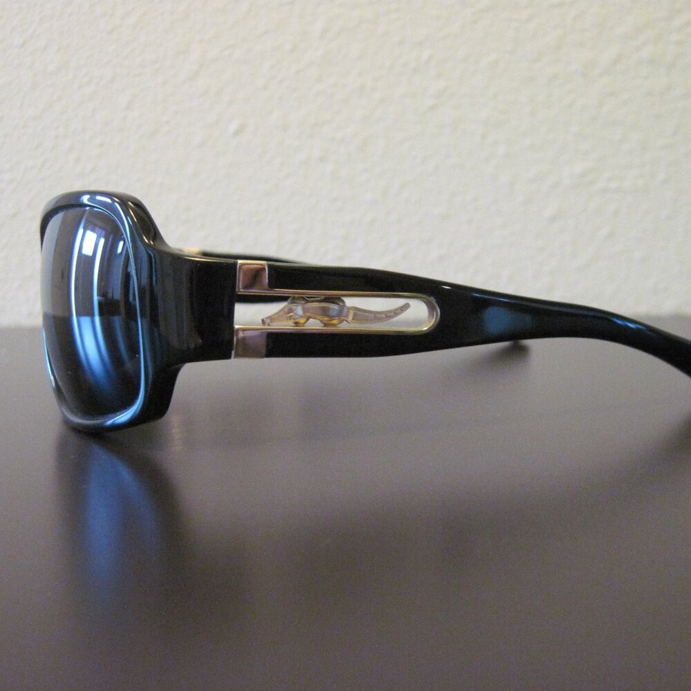 Kieselstein-Cord TLC Sunglasses, Black w/Gold - Picture 3 of 5